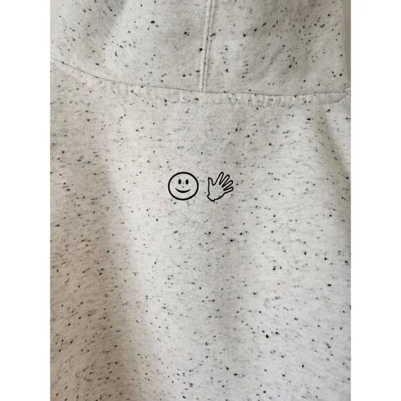 Glossier Cream Speckled Cropped Longsleeve Hoodie Size Small - Picture 3 of 5